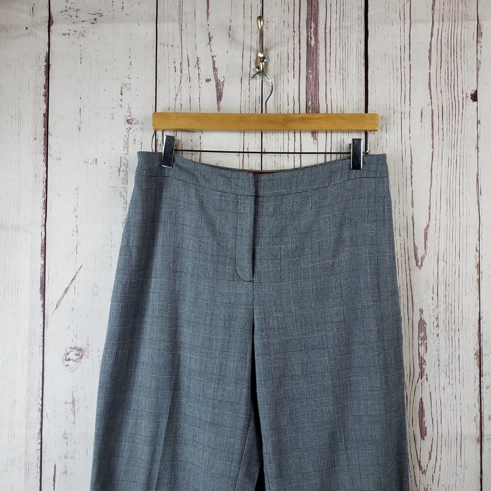 212 Collection Dress Pants Womens Size 10R Checkered Classic Fit Flat Front Gray